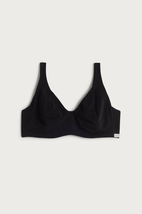 Intimssimi Greta Balconette Bra in Cotton Black | MUSFT78812