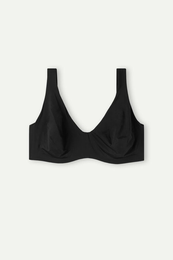 Intimssimi Greta Balconette Bra in Ultralight Microfiber Black | DUSKV44725