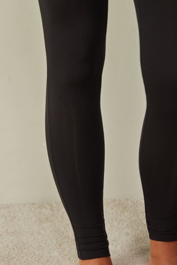 Intimssimi High-Waisted Micromodal Stirrup Leggings Black | DUSKV91799