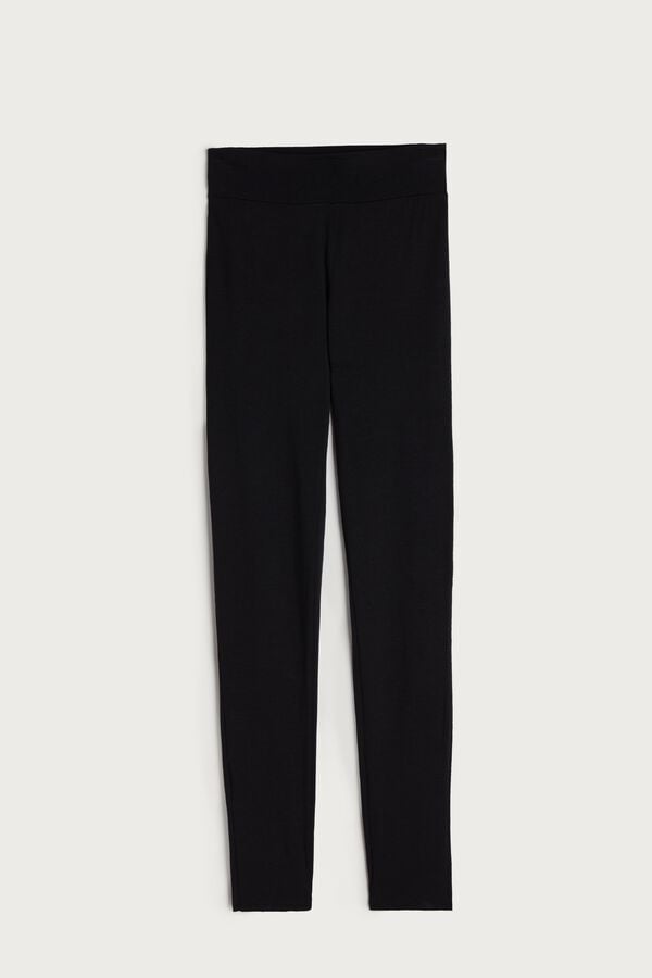 Intimssimi High-Waisted Micromodal Stirrup Leggings Black | DUSKV91799