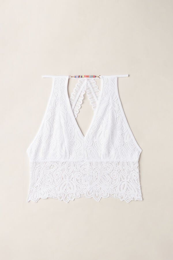 Intimssimi Hot Summer Days Crop Top in Lace White | EUSVG54792