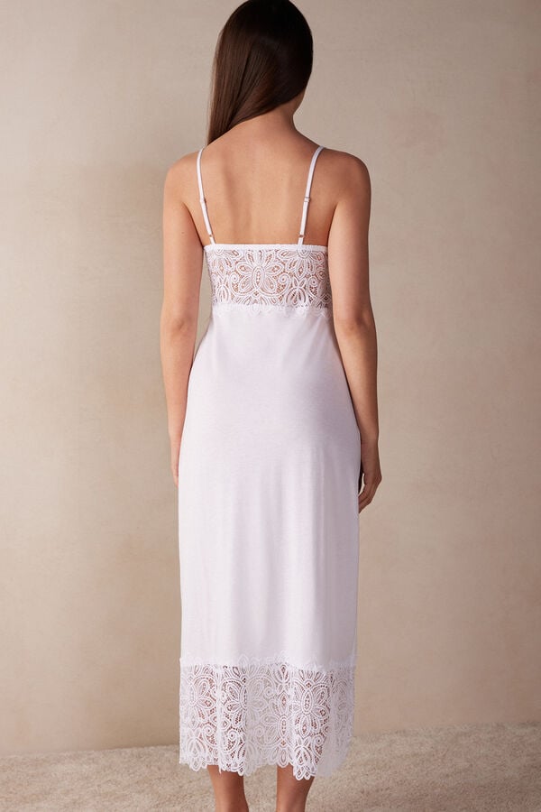 Intimssimi Hot Summer Days Long Nightgown in Supima® Ultrafresh Cotton White | DUSKV50403