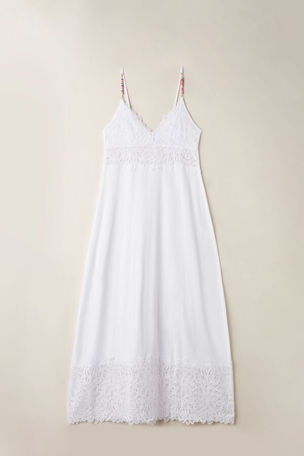 Intimssimi Hot Summer Days Long Nightgown in Supima® Ultrafresh Cotton White | DUSKV50403