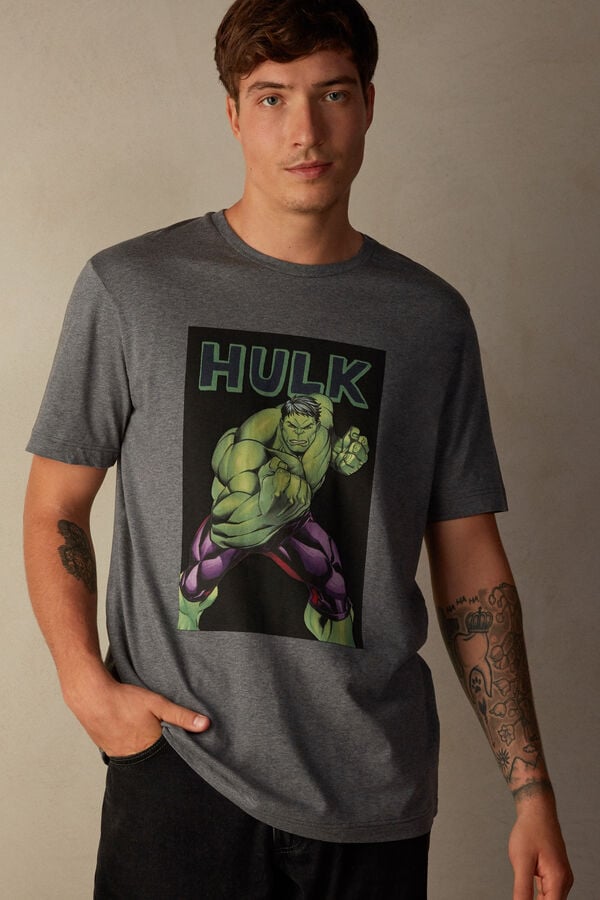 Intimssimi Hulk Print T-shirt Dark Grey | GUSUC93844