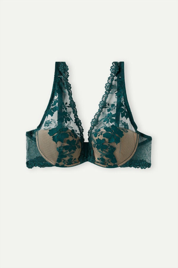 Intimssimi In Full Bloom Elena Balconette Bra Green | USJVR57014