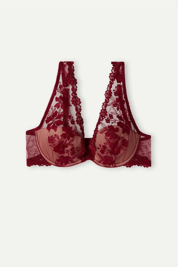 Intimssimi In Full Bloom Elena Balconette Bra Red | USXMI97543