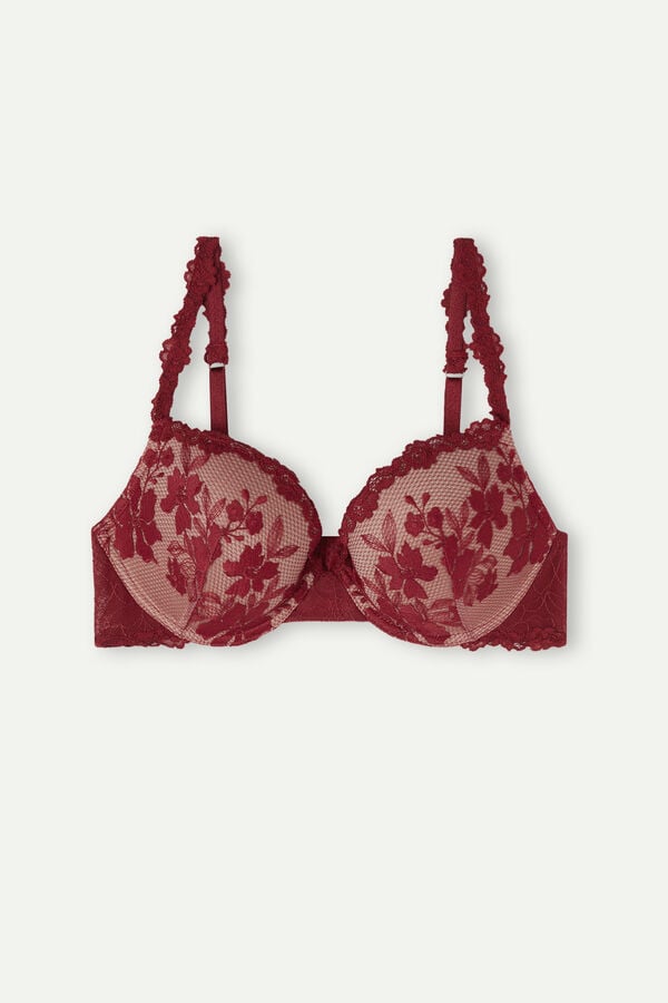 Intimssimi In Full Bloom Elettra Super Push-up Bra Red | DUSVO40630