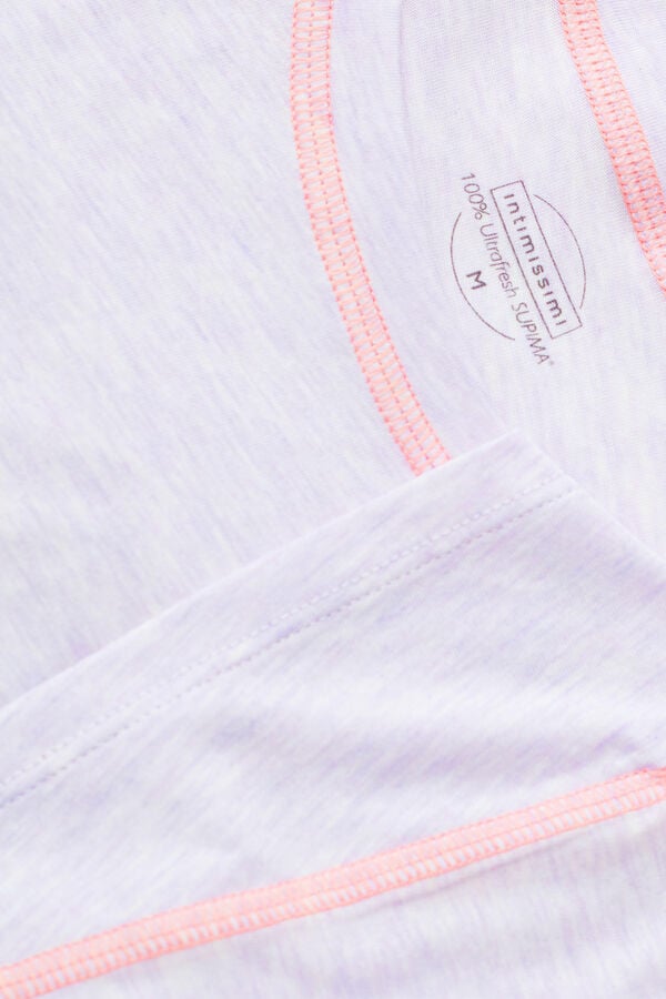 Intimssimi Iris and Apricot Short Sleeve Supima® Ultrafresh Cotton Top Violet | AUSDF75895