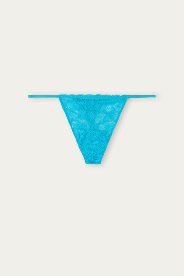 Intimssimi Lace String Thong Blue | UUSTG64782