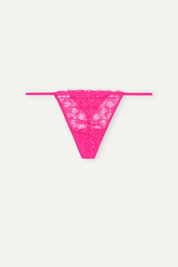 Intimssimi Lace String Thong Pink | YUSVQ97781