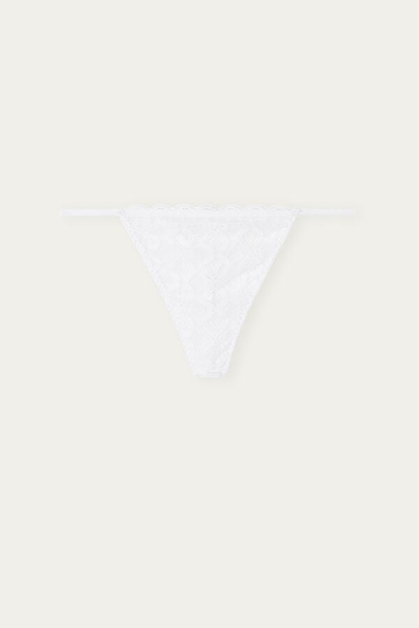 Intimssimi Lace String Thong White | USICD97678