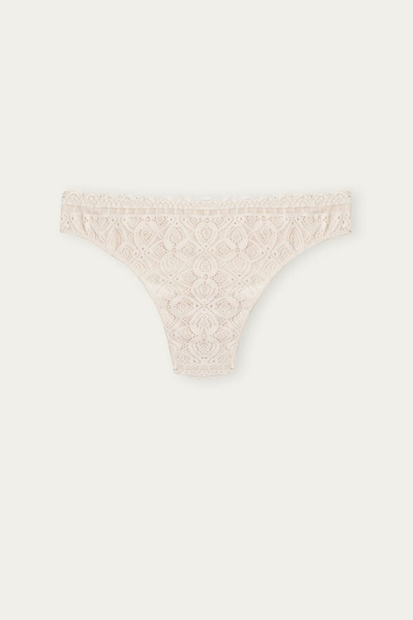 Intimssimi Lace and Microfiber Brazilian Natural | FUSHY62074