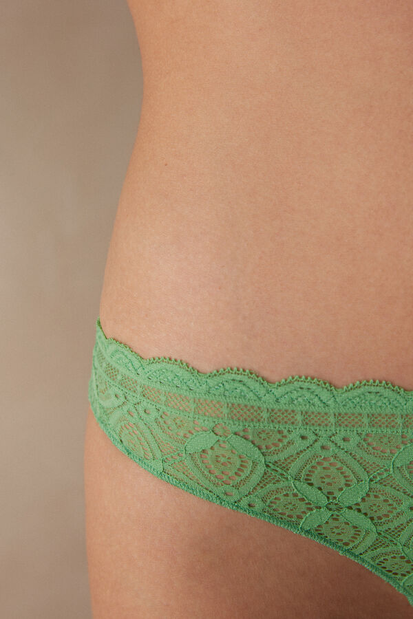 Intimssimi Lace and Microfiber Brazilian Green | USDFL82323