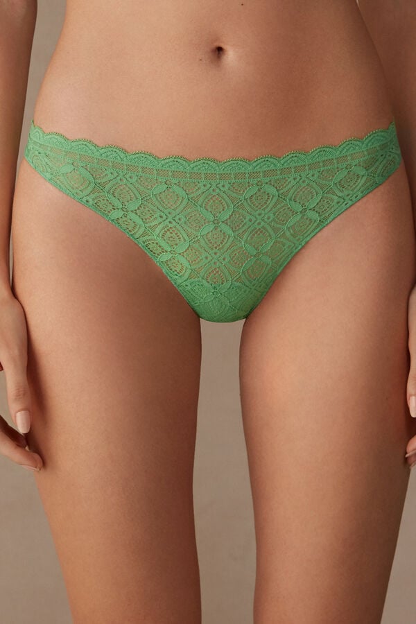 Intimssimi Lace and Microfiber Brazilian Green | USDFL82323