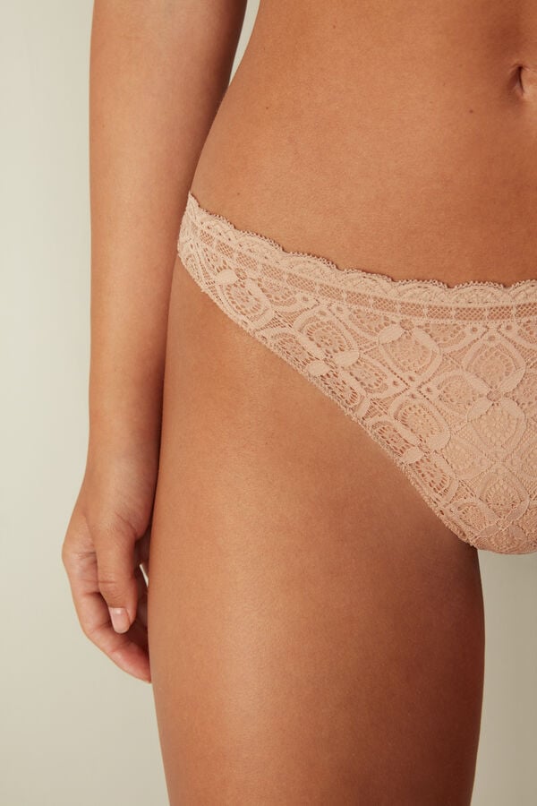 Intimssimi Lace and Microfiber Brazilian Natural | USDYB21830