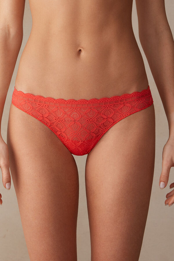 Intimssimi Lace and Microfiber Brazilian Orange | USEGJ52666