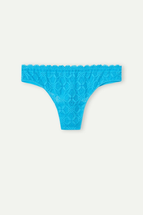 Intimssimi Lace and Microfiber Brazilian Blue | UUSND15206