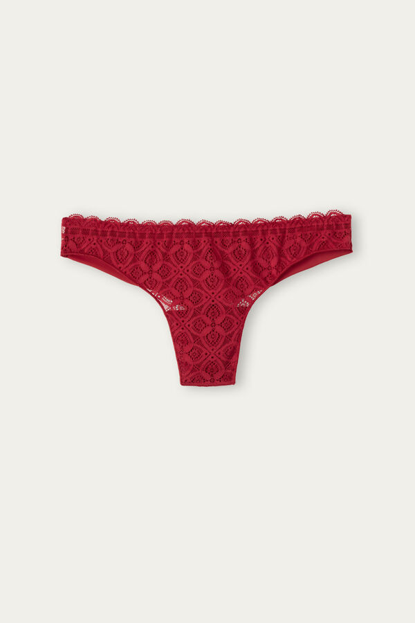 Intimssimi Lace and Microfiber Brazilian Red | YUSGT58520