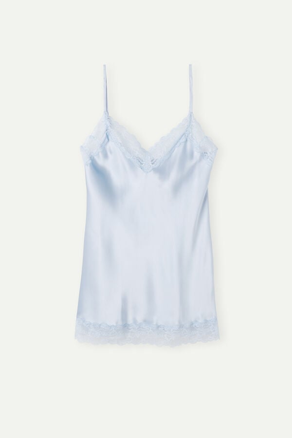 Intimssimi Lace and Silk Top Blue | USIIZ56680