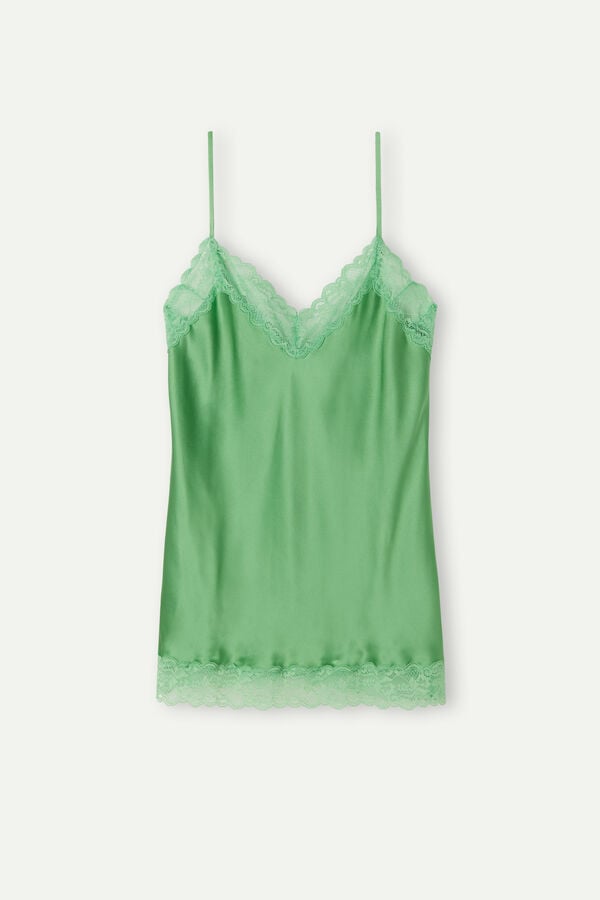 Intimssimi Lace and Silk Top Green | SUSNY25332