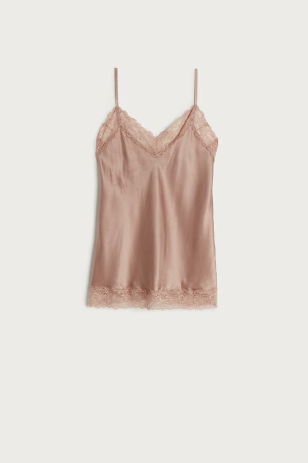 Intimssimi Lace and Silk Top Natural | USICD66919