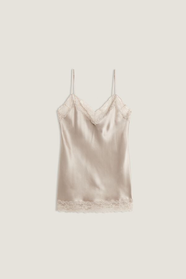 Intimssimi Lace and Silk Top Natural | USJVR91149