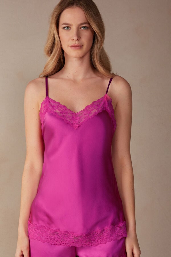 Intimssimi Lace and Silk Top Pink | XUSGW66621