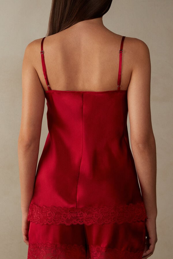 Intimssimi Lace and Silk Top Red | USDFL53935