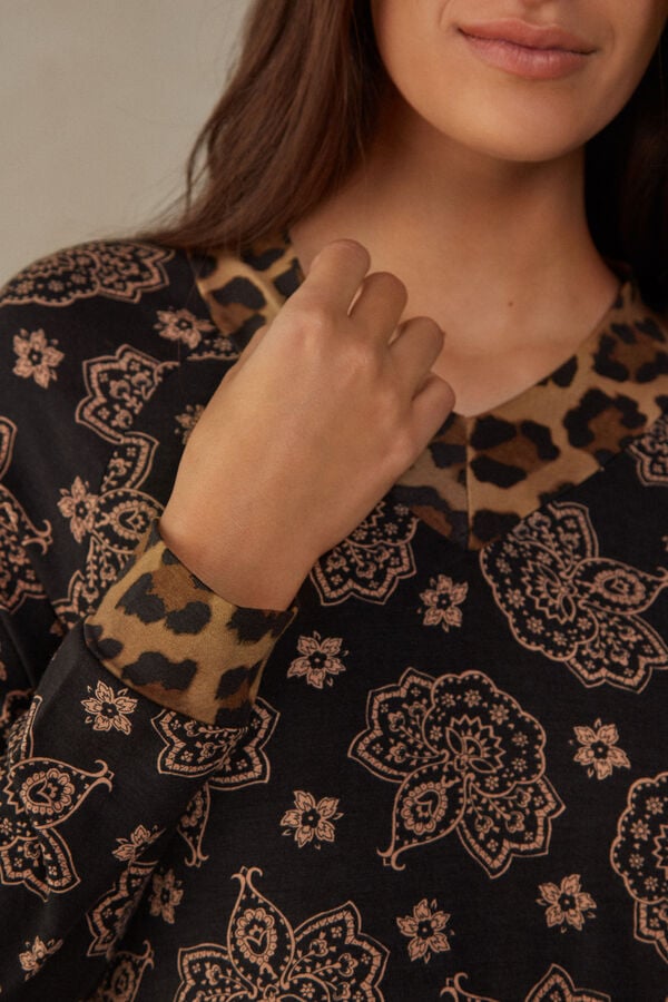 Intimssimi Lady Animalier Long Sleeve Modal Top Print | QUSWA91860