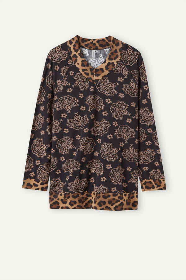 Intimssimi Lady Animalier Long Sleeve Modal Top Print | QUSWA91860