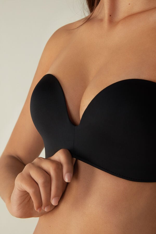 Intimssimi Laura Microfiber Bandeau Bra Black | YUSVQ47131