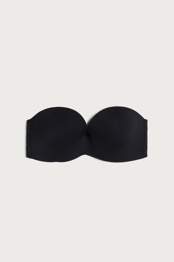 Intimssimi Laura Microfiber Bandeau Bra Black | YUSVQ47131