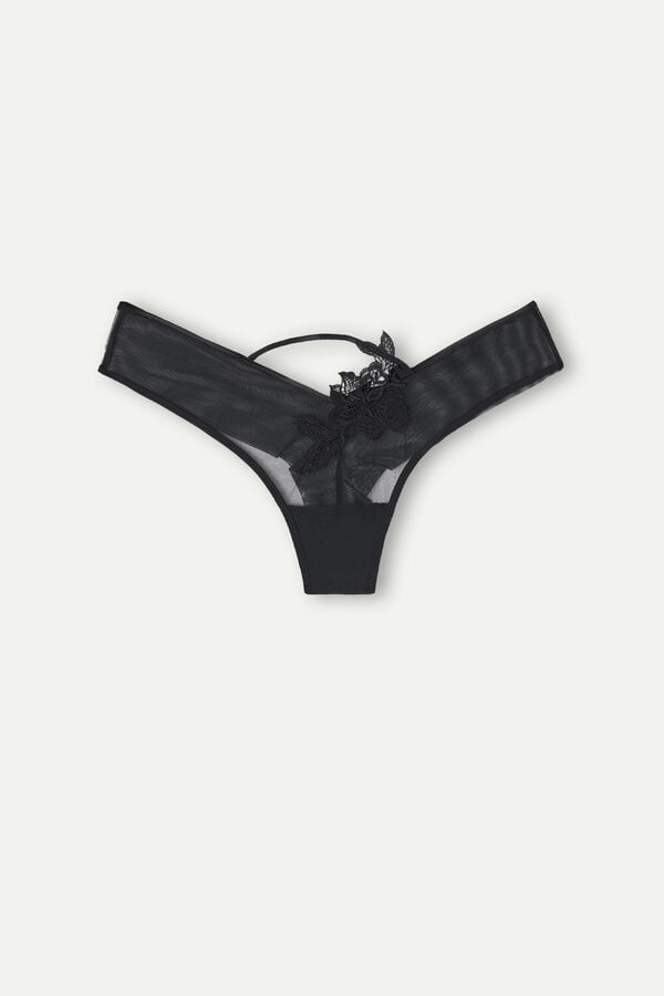 Intimssimi Layers of Lust ‘80s Style Brazilian Panties Black | USJKU59565