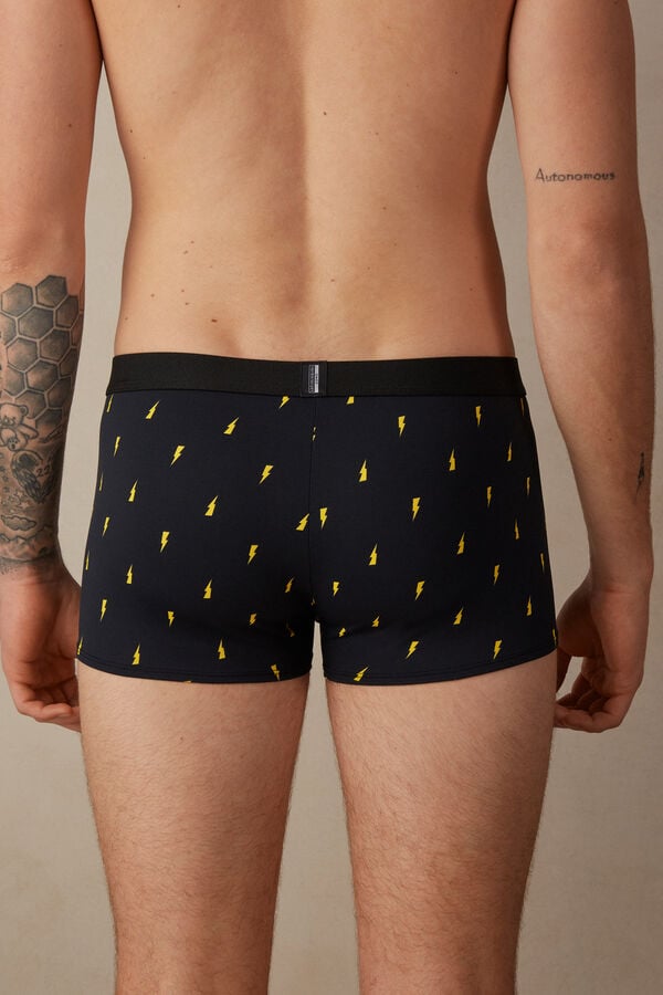 Intimssimi Lightning Bolt Boxers in Microfiber Black | TUSWZ88754