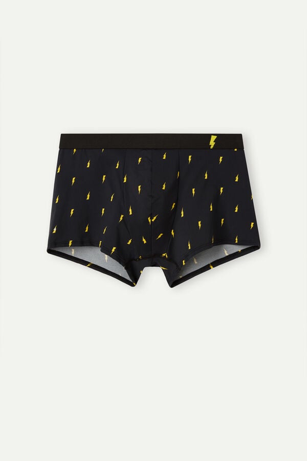 Intimssimi Lightning Bolt Boxers in Microfiber Black | TUSWZ88754