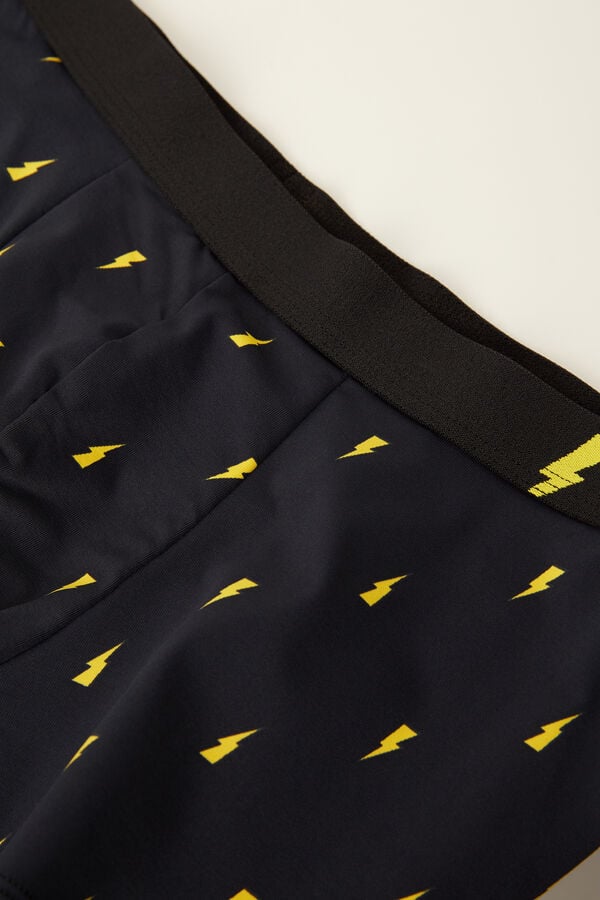 Intimssimi Lightning Bolt Boxers in Microfiber Black | TUSWZ88754