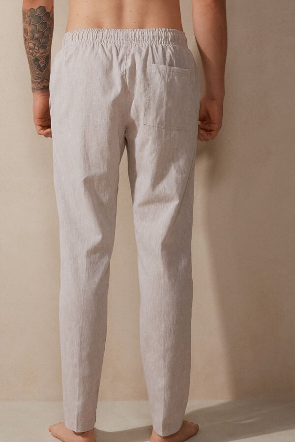 Intimssimi Linen and Cotton Full Length Pants Natural | XUSBH23290