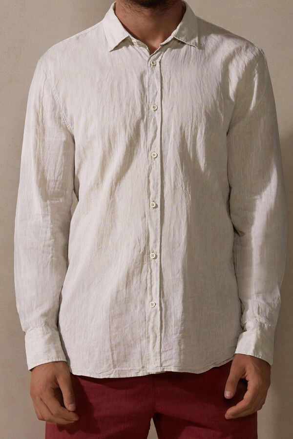 Intimssimi Linen and Cotton Shirt Natural | BUSSO90596