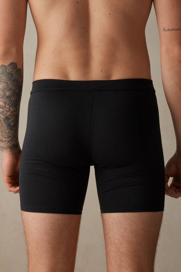 Intimssimi Long Boxers in Stretch Supima® Cotton Black | DUSKV44039