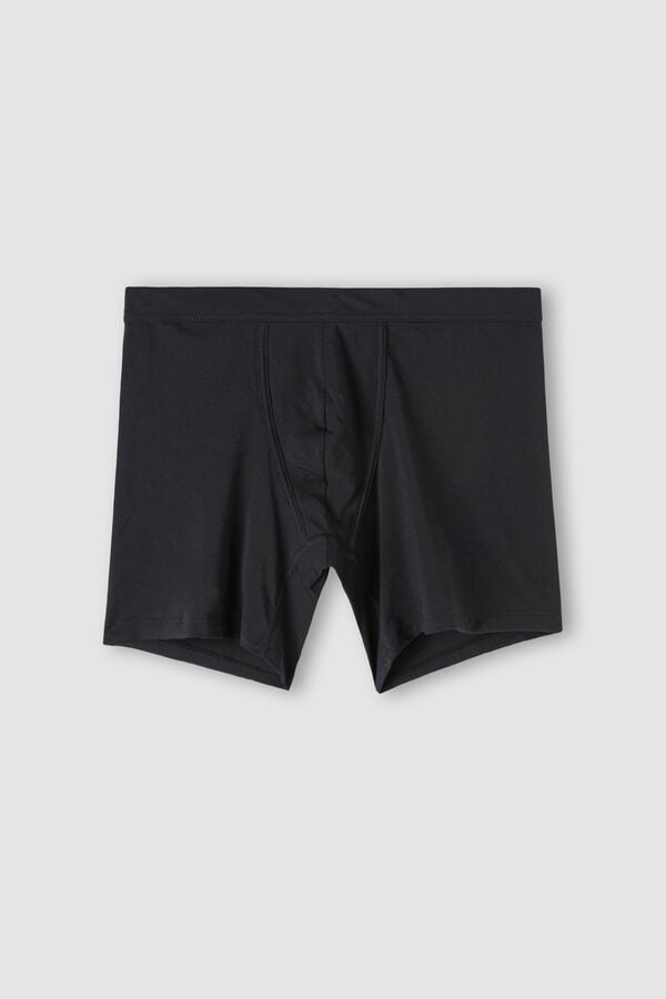 Intimssimi Long Boxers in Stretch Supima® Cotton Black | DUSKV44039