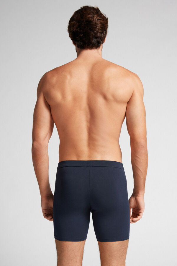 Intimssimi Long Boxers in Stretch Supima® Cotton Blue | GUSEC98710