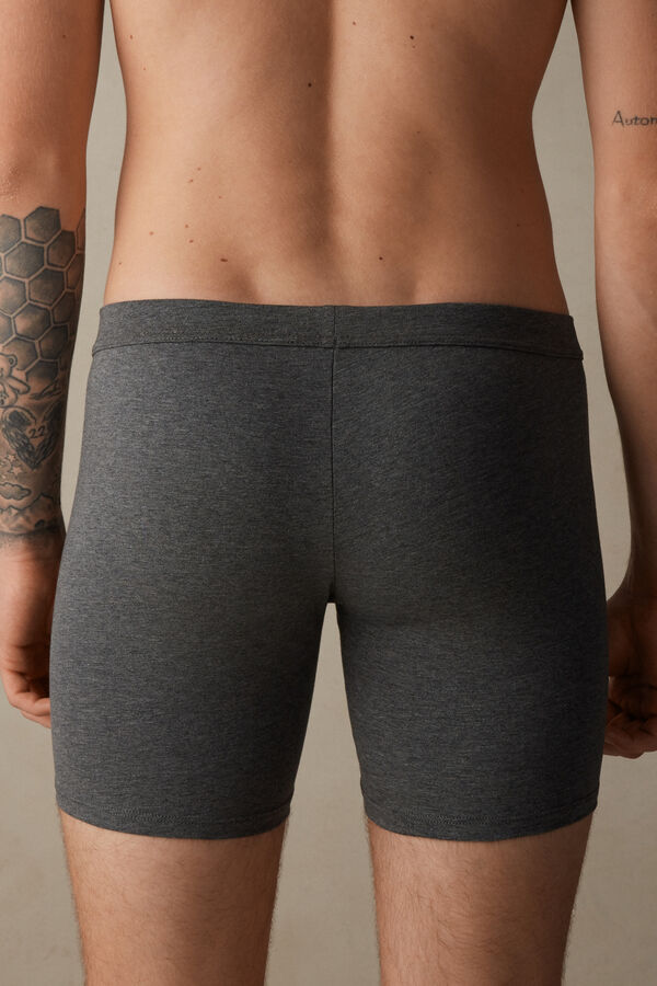 Intimssimi Long Boxers in Stretch Supima® Cotton Dark Grey | USEGJ97324