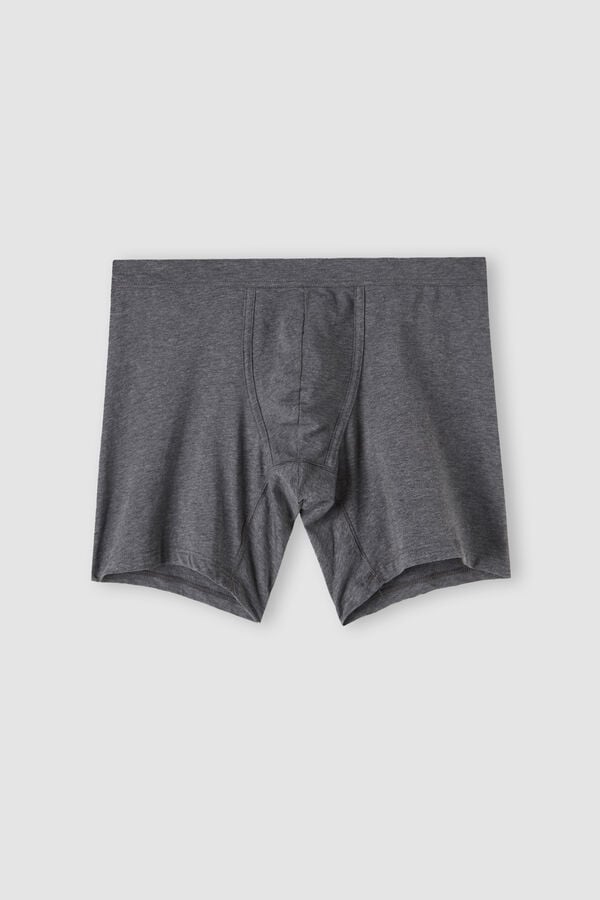 Intimssimi Long Boxers in Stretch Supima® Cotton Dark Grey | USEGJ97324