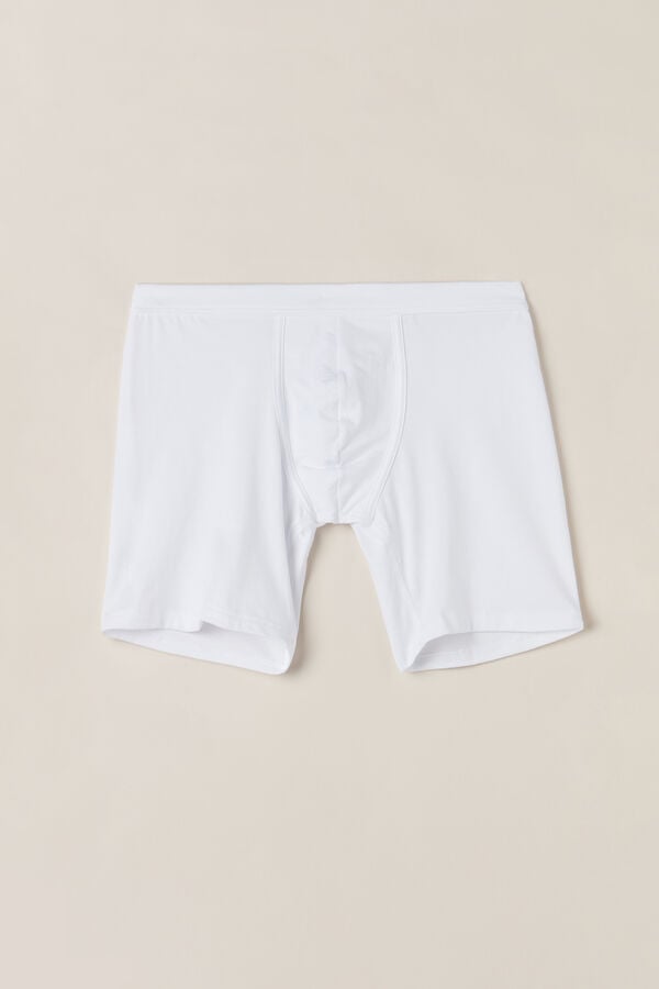 Intimssimi Long Boxers in Stretch Supima® Cotton White | USICD42105