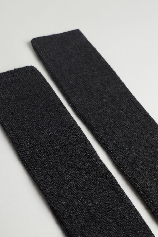 Intimssimi Long Ribbed Socks in Cashmere and Wool Grey | USIIZ83827