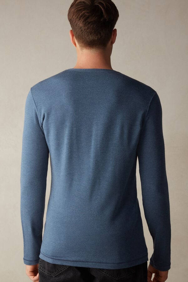 Intimssimi Long-Sleeve Modal-Cashmere Top Blue | USCIF70978