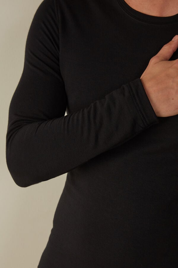 Intimssimi Long-Sleeve Modal-Cashmere Top Black | USDFL59872