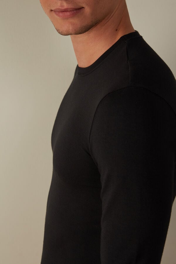 Intimssimi Long-Sleeve Modal-Cashmere Top Black | USDFL59872