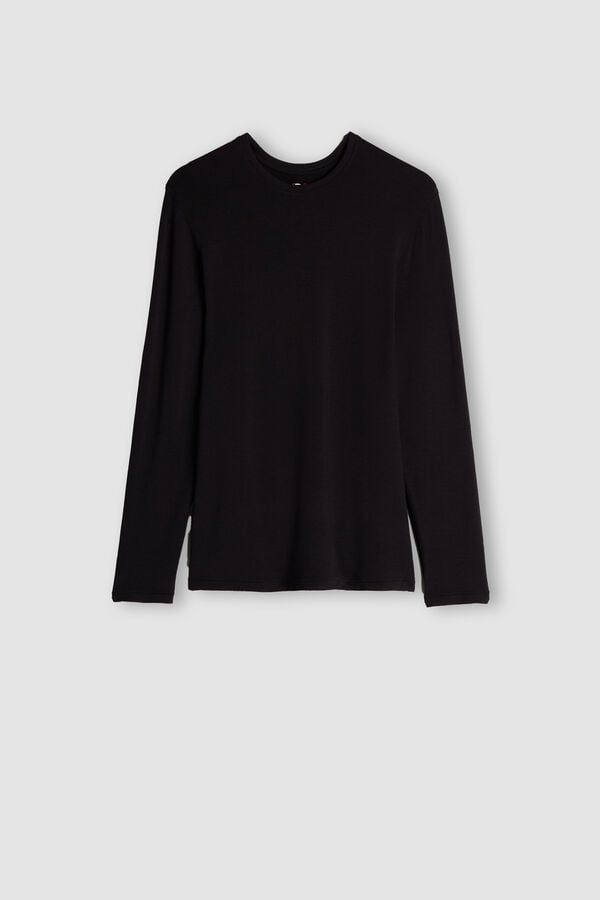 Intimssimi Long-Sleeve Modal-Cashmere Top Black | USDFL59872