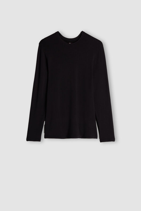 Intimssimi Long-Sleeve Modal-Cashmere Top Black | USICD62127